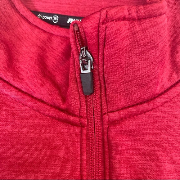 Russel Pull Over Sweatshirt 1/4 Zip Pullover Mens Medium Red Fleece Dri Power - Picture 6 of 11
